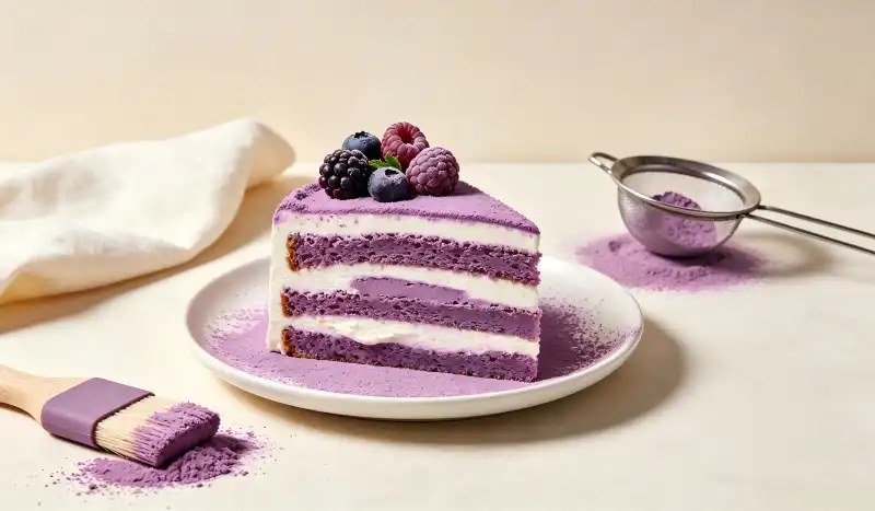 Ube Powder in Brownie Swirl: Visual Contrast Baking Tip